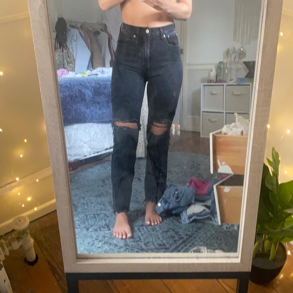 Abercrombie ankle straight ultra high rise jeans
